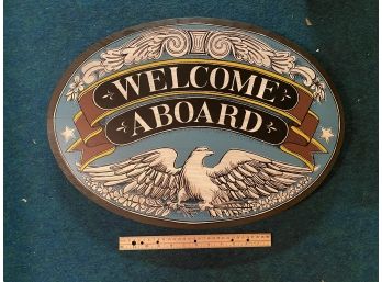 Wood Welcome Aboard Plaque