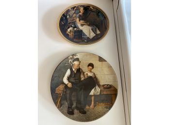 2 Norman Rockwell Plates