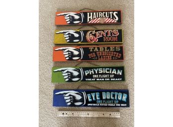 5 Assorted Wall Signs