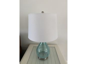 23” Turquoise Glass Lamp