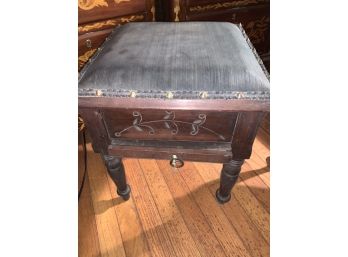Antique Foot Stool With Storage
