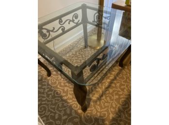 Glass And Metal End Table