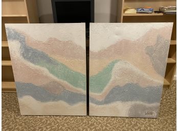 Pair Of 30x41 Pastel Paintings
