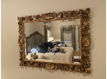 Gold Mirror With Shell And Acorn Accents