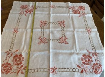 Hand Made Vintage Tablecloth.  31”