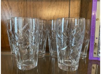 6 Crystal Glasses 5 Inch