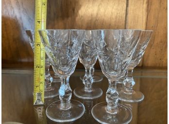 8 Crystal Glasses.  3.5 Inch