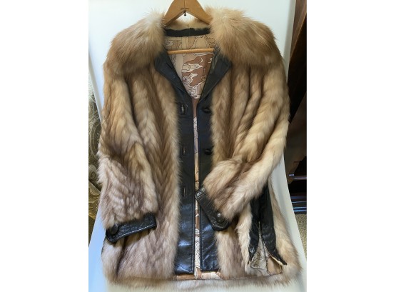 Fur & Leather Trim Jacket