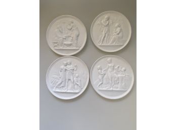 B & G Bisque Relief Plates