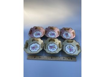 Set Of Handpainted Vintage French Dessert Bowls