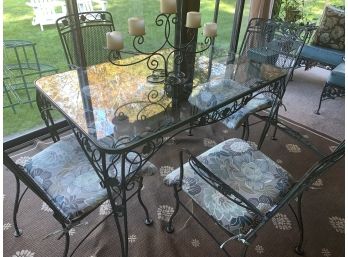 8 Piece Wrought Iron Patio Table Set