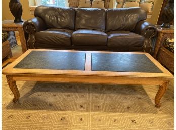 Henredon Coffee Table With  Unpolished Stone Top