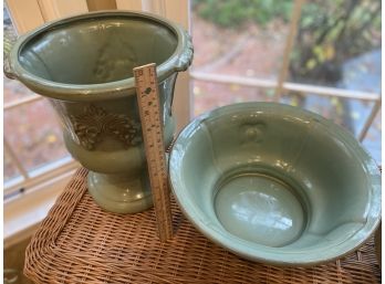 Green Bowl & Vase