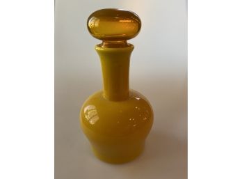 Mid Century Yellow Decanter Signed & Numbered