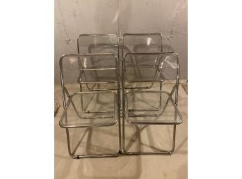 4 Lucite Folding Chairs