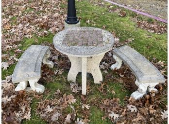 Petite Cement Game Table Set