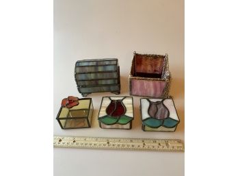 Stained Glass Trinket Boxes & Planter