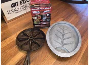 Cast Iron Skillet And Metal Baking Pan