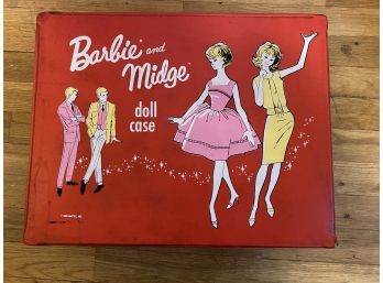 Vintage Barbie & Midge Case With Dolls, Accessories, Clothes