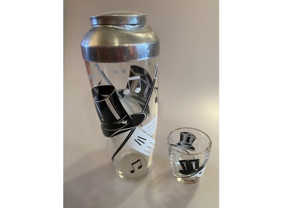 Vintage Cocktail Shaker And Shot Glass Magician