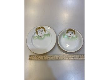 Vintage Nippon Childs Plate & Bowl