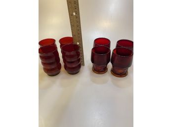 8 Small Red Glasses