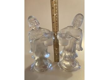 Pair Of Asian Candle Holder Figurines