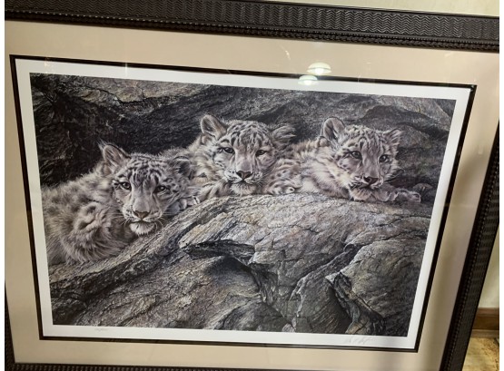 Signed Lithograph Snow Leopards