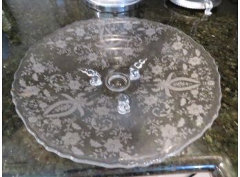Large Lot Of Glass Candy And Serving Platters, Cake Plate