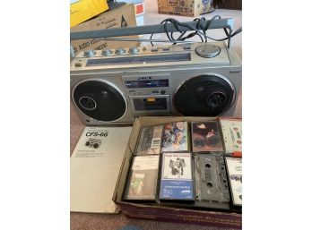 Boom Box & Assorted Cassettes