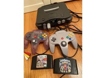Nintendo 64 With 2 Controllers, 2 Games