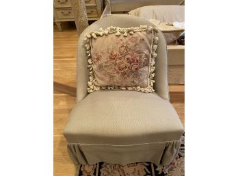 Beige Upholstered Boudoir Chair
