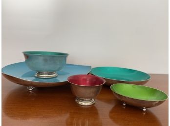 Silver Plate Colorful Bowl Collection