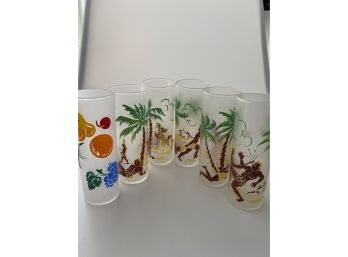 Vintage Native Palm Tree Glasses