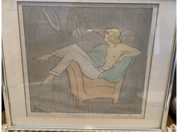Smoker By Karl Reger Limited Edition Etching