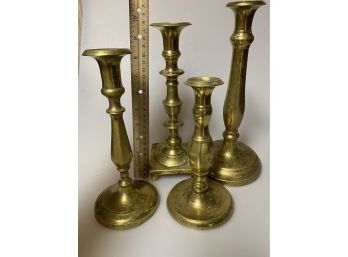 Lot Of Brass Candlestick Holders