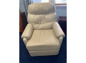 Ivory Leather Swivel Recliner