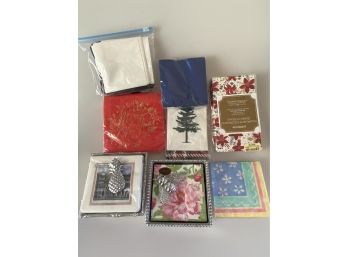 2- Mariposa Napkin Boxes With Weights & Assorted Napkins