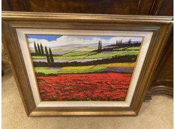 Red Poppy Field Oil Painting