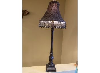 Lamp With Black Beaded Shade