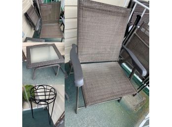 Two Folding Chairs / Table / Plant Stand