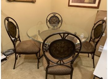 Round Glass Table With 4 Chairs