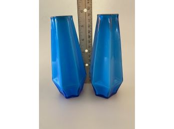 Retro Blue Vases Made In Japan