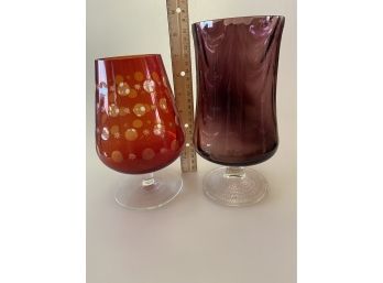 Colored Glass Pair