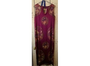 Vintage 1960S Handmade  Korean Purple Sleeveless Dress