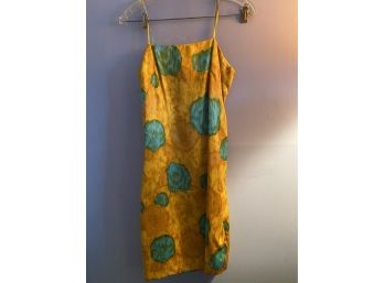 Vintage Yellow & Turquoise Slip Dress