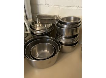 Lot Of Stainless Mixing Bowls