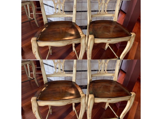 Distressed Style Counter Height Chairs (4)