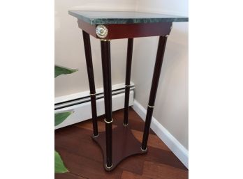Wood And Marble Plant Stand