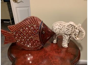 Ceramic Fish & Elephant